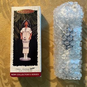 NWT Native American Barbie Dolls of World First of Series Hallmark ORNAMENT Xmas